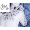 DaLin 4 Sheets Sexy Temporary Tattoos for Women Flowers Collection Black Rose Fake Tattoos for Women Men