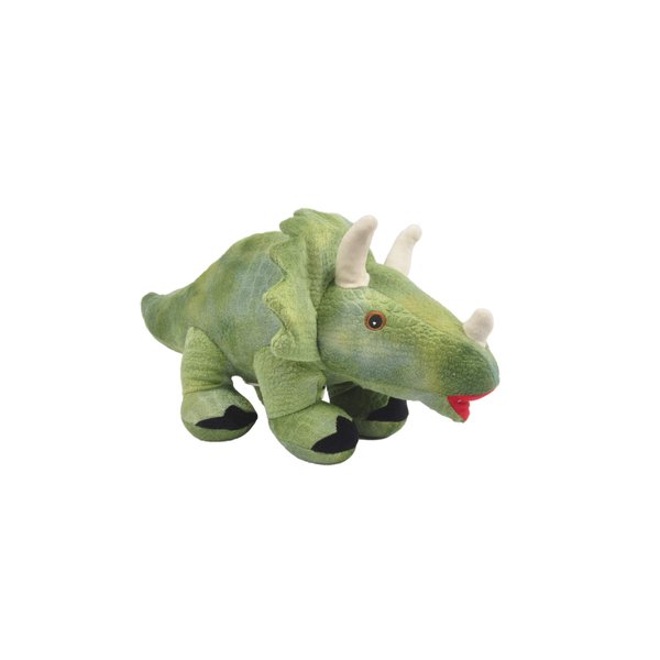 Linzy Toys, Plush Huggable Green Dinosaur Plush Coin Bank, Green Triceratops, All Embroidered Details, Unbreakable Coin Bank for Boys and Girls, Educational Children's Toys (90185) 15" x 8”, 8 inches