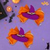 Halloween Hair Accessory Hair Bow for Toddler Girls - Glitter Witch Hat Hair Clips Orange Ribbon Hair Bows Funny Hair Accessories for Girls Kids Halloween Costume Party, Trick or Treating Deco