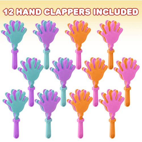 ArtCreativity Hand Clappers Noisemakers - Pack of 24-4 Inches Assorted Plastic Noisemakers for Sports, Parties, and Concerts - Best Birthday Party Favors and Goodie Bag Fillers for Boys and Girls