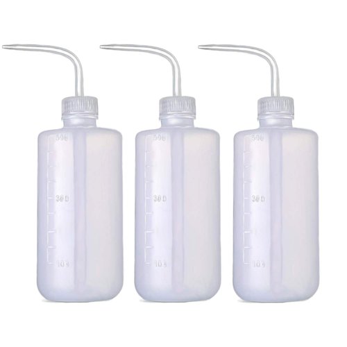 BEADNOVA Irrigation Bottle 500ml 17oz Indoor Plant Watering Can Water Squirt Bottle Plastic Rinse Bottle for Eyelash Extensions Eye Wash Tattoo Lab (3pcs)
