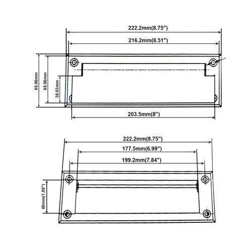 QCAA Soild Brass Mail Slot, with Solid Brass Interior Frame, 8-7/8''X2-7/8" Matte Black 1 Pack, Made in Taiwan