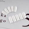 Frosting White Press on Nails Medium Long Square,KXAMELIE Solid Color Coffin Fake Nails Press on Classic Glue on Nails Opaque Acrylic Nails Set White Nails for Women Girls in 24 PCS