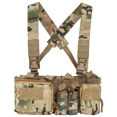 Huenco Tactical Assault Chest Rig 500D Molle Multicam Tactical Vest with Multi-Pockets