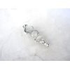 Generic Platinum gray white stone silver metal alligator hair claw clip clamp for fine