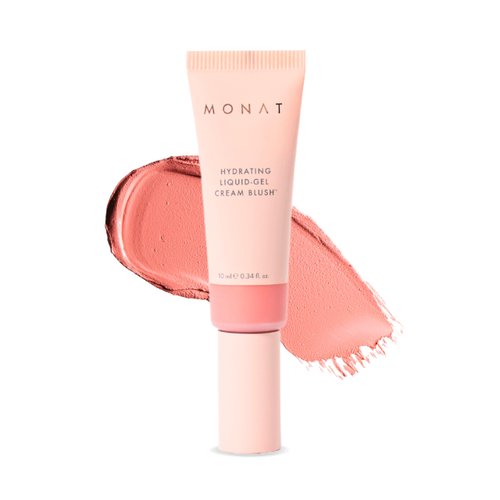 Monat Hydrating Liquid-Gel Cream Blush - Peach Shade, Infused with Hyaluronic Acid, Fragrance-Free for Sensitive Skin
