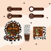 Western Birthday Party Supplies Decorations, Cowboy Wild West Theme Birthday Paper Plates and Napkins Set with Cups and Straws for 24 Guests, 120 Pcs Disposable Party Dessert Dinnerwares