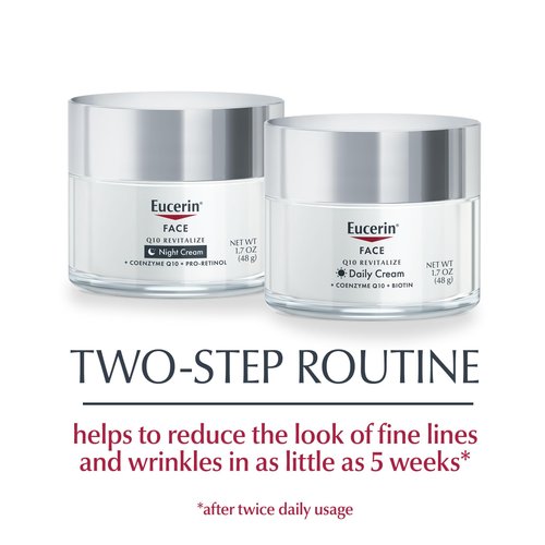 Eucerin Q10 Anti Wrinkle Skin Care Set, Facial Cream for Sensitive Skin, Q10 Anti Wrinkle Face Cream, 1.7 Oz Jar + Q10 Anti Wrinkle Night Cream with Pro-Retinol, 1.7 Oz Jar