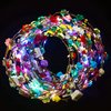 QSJQAMG 30 Pcs LED Flower Crown Headband,led Headbands,Light Up Flower Headbands for Women,Garlands Glowing Floral Wreath Crowns for Weddings,Halloween,Birthdays,Role-Playing,Beach Parties，Christmas