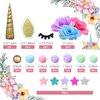 38 PCS Unicorn Cake Topper, Unicorn Flower Cake Decorations with Flowers Balls Stars Unicorn Happy Birthday Cake Decorations for Boys Girls Kids Birthday Party Baby Shower Supplies (Flower)
