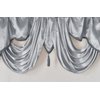 GOHD Valarie Fancy Window Valance. 54 x 18. Taffeta Fabric with Soft Satin Swag. Add Some Royal luxruy Accent to Your Home. (Grey)