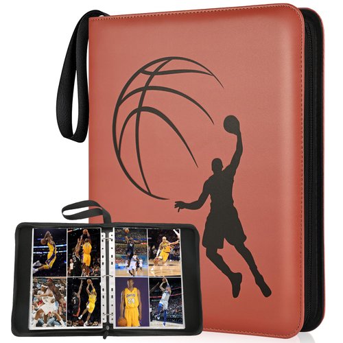 400 Pockets Basketball Card Binder with Sleeves, Laoppoc Trading Card Binder Sleeves Waterproof Sports Card Binder for Basketball Cards, MTG, Football Sports Card, 40 Removable Card Binder(4 Pocket)