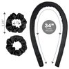 Expressions Heatless Hair Roller & Scrunchies Set - Classic Black Heatless Hair Curler Curling Headband, Hair Scrunchies & Heatless Curling Rod Headband, Curly Hair Products Hair Curlers