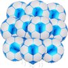 10 Pack 18 Inch Blue Soccer Foil Balloons Football Helium Metallic Mylar Balloons for Birthday Party Sports Theme World Cup Party Decorations