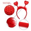 Valentines Sequins Heart Headband Glitter Love Hair Band Red Hair Hoop Women Girls Hair Accessories Headdress for Cosplay Valentine’s Day Decoration Party Supplies Gift