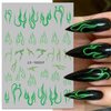 Halloween Nail Art Stickers Glow in The Dark Luminous, Halloween Nail Decals DIY Nail Art Supplies for Halloween Days Luxury Pegatinas para Uñas Women Girls DIY Nail Decorations