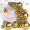 Metallic Gold Balloons, 140pcs Gold Balloons 18 12 10 5 Inch Different Sizes Pack Party Latex Balloons for Birthday Halloween Holiday Balloon Garland as Party Decorations