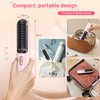 Hair Straightener Brush Cordless Portable Hair Straightening Brush Mini Rechargeable Hot Comb for Women Girls Hair Dryer Straightener for Travel (Pink)