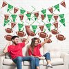 QOUBAI 52PCS Football Party Decorations Pre-Strung Football Hanging Swirls Garland Triangle Flags Sports Cutouts Foil Streamers Football Party Banners for Game Day Tailgate Birthday Party Supplies