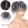 Liyouda Grey Hair Toppers Short Toupee Dreads Wig for Women Braided Dreadlocks Hair Half Wigs Toppers Wiglets Hairpieces for Black Women With Thinning Hair Clip in Loc Ponytail Hair Topper