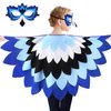 iROLEWIN Multi-layer Feather Bird-Wings-Costume for Kids and Bird Mask Toddler Boys Dress-up Costumes for Play Party Gifts