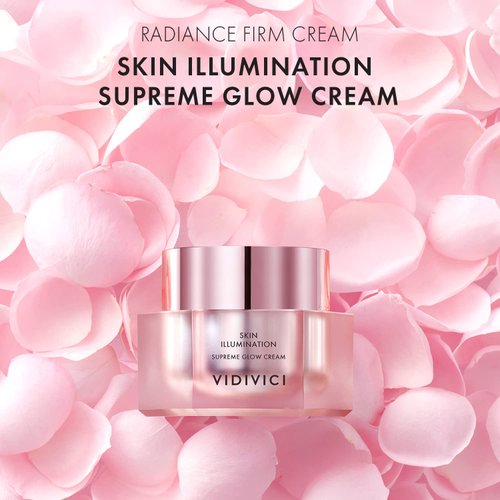 VIDIVICI Skin Illumination Supreme Glow Cream - Skin Repair Moisturizer with Damask Rose Water and Niacinamide for Crystal Clear Skin & Dewy Glow - Face Cream for Effective Melanin Care, 1.69oz.