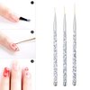 Tbestmax Professional Fine Nail Art Liner Brush UV Gel Painting Acrylic Nail Brushes Striping Brushes for Short Strokes, Details, Blending, Elongated Lines 3 pcs