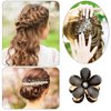 10 Pcs Mini Diamond Hair Claw Clips,Small Hair Clips Flower Hairpins Hair Accessories for Women,Girls,Sweet Mini Barrettes Hair Styling Accessories for Photograph,Daily,Party,Wedding (black)