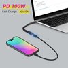 RIIEYOCA USB C Male to USB C Female Flat Short Extension Cable, 100 Watt PD Fast Charging Cable, 40Gbps Transmission Rate 8k Ultra HD Transmission Type C Cable for Mobile Phones, Tablets. (13.8cm)