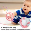 Mombella Snail Teething Rattle Toys for Babies 0-6 Months, Baby Teethers & Rattles Toys 6-12 Months, Silicone Infant Teething Toys for 3-9 Months Old, Great Newborn Gifts for Boys Girls, Pink