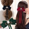 JKQBUX Versailles series Baroque Retro Velvet Ribbon Bow Barrettes Hair Clip Hair Bow Clip Hair Accessories for Women Girl Wedding Party Christmas