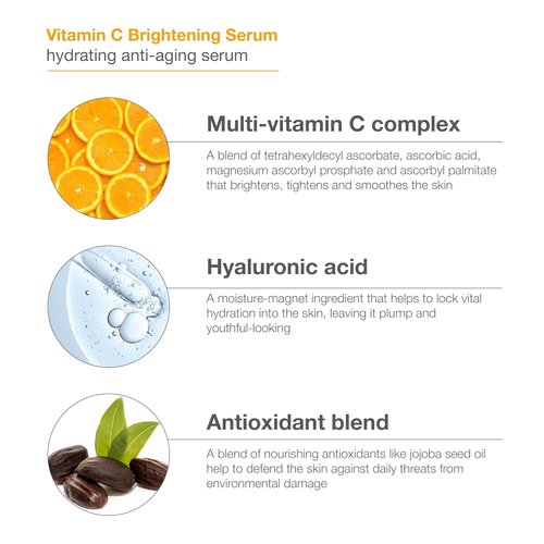AHWellnessMD Vitamin C Face Serum w/Hyaluronic Acid - Anti Aging Serum Vitamin E, Aloe – Brightening Serum for Sensitive Skin Dark Spots, Uneven Skin Tone Eye Area Fine Lines & Wrinkles 1.7oz (2-Pack)
