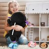 Toys for Girls Ages 3 4 5 6 7 8+ Years -16" Black Axolotl Mommy Stuffed Animal with 3 Baby Axolotl in Her Tummy, Cute Salamander Plush Toys Set, Toys for Baby, Toddler, Kids, Christmas, Birthdays Gift