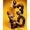 Number 5 Balloon 40 in, 5th Birthday Balloon,Five Year Old Balloon Decorations, 5 15 50 Number Balloons Black Party Supplies Wedding Anniversary
