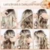 Braided Hair Clips For Women - Sparkling Crystal Stone Hair Clips For Styling Sectioning with 3 Small Hair Barrettes, Hair Accessories Four-Leaf Chopped with Rhinestones for Women& Girls 4 PCS (# 1)