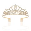 CIEHER Gold Birthday Queen Crown Birthday Tiara for Women Girls Gold Birthday Decorations Birthday Gifts for Women Girls