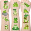 Yoyuspy Frog Temporary Tattoos Stickers - 200+ Frog Kids Tattoos Temporary Cartoon Teeth Fake Tattoos Gifts Cute Frog Themed Party Decorations Favors Supplies for Boys Girls Prizes