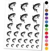 Jumping Rainbow Trout Fish Temporary Tattoo Water Resistant Fake Body Art Set Collection - Brown (One Sheet)