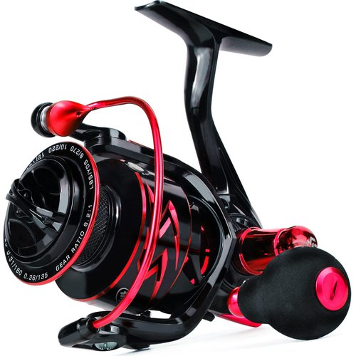 Sougayilang Spinning Reels Ultra-Weight, 6.2: 1 High Speed ​​Gear Ratio, Metal Frame and Rotor, 12 + 1 Shielded BB, Smooth Powerful Freshwater and Saltwater Spinning Fishing Reel(SD-4000-Red)
