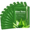 zhnnt 10 PCS Aloe Vera Soothing Sheet Mask，Refreshing and Moisturizing,Facial Sheet Mask for Dry,Oily, Sensitive Skin（25ml/0.88oz）