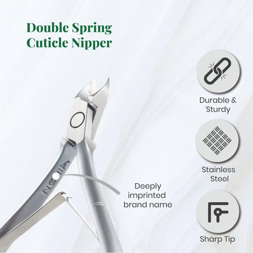 NGHIA Cuticle Nipper - D-03 JAW 16 | Stainless Steel | Durable and Sharp | Ergonomic Design | Grey Plated | Ideal for Salons and Home Use