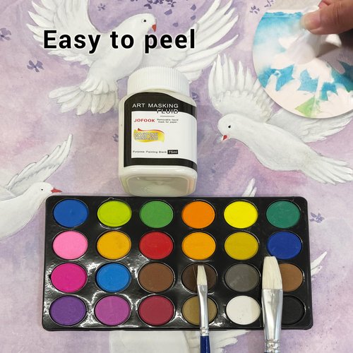 JOFOOK 150-Milliliter Watercolor Art Masking Fluid,For Ink-Watercolor-Gouache-Painting & Illustration,Two Bottles