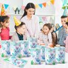 3sscha 50Pcs Blue Axolotl Party Favor Bag - Amphibian Themed Waterproof Goodie Bag with Die Cut Handles Reptile Animals Water Plants Plastic Gift Bags for Kids Birthday Baby Shower Decors Supplies