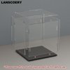LANSCOERY Acrylic Display Case, Assemble Small Showcase Display Box for Collectibles, with Dustproof & Seamless Display Design, 3x3x3inch Black Base