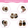 VOLOBE 5 Inches Silicone Hamster, Realistic Toy Hamster as Silicone Piglet Companion with Sleeping Pad Accessories for Kids Boy Girl Birthday Collection Handmade Gift (Brown Hamster)