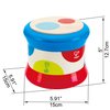 Hape Baby Drum | Colorful Rolling Drum Musical Instrument Toy For Toddlers, Rhythm & Sound Learning, Battery Powered (E0333), L: 5.9, W: 5.9, H: 5 inch