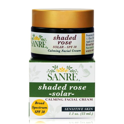 SanRe Organic Skinfood - Shaded Rose - Organic Rose and Coconut Healing Day Cream For Irritated/Psoriasis and/or Eczema Prone Skin - SPF 30