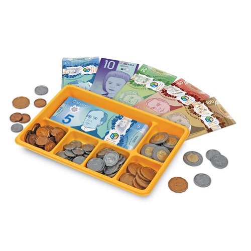 Learning Resources Canadian Currency-X-Change, Pretend Play Money for Kids, Develops Sorting and Money Skills, 211 Pieces, Ages 5+