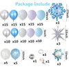 Snowflakes Balloons Garland Arch Kit Blue and Purple White Balloons Birthday Snowflake Foil Balloons for Winter Party Birthday Baby Shower Christmas Party Supplies