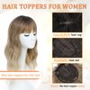 ISTGIFT Hair Toppers for Women with Thinning Hair, 360° 3D Hair Topper with Bangs Hair Clip 20 Inch Toppers Hair Pieces for Women Long Curly Wavy Hair Topper Wiglet (Ombre Blonde, 20 Inch)